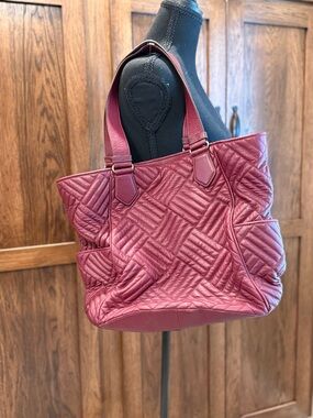 Cole Haan Quilted Maroon Tote Bag